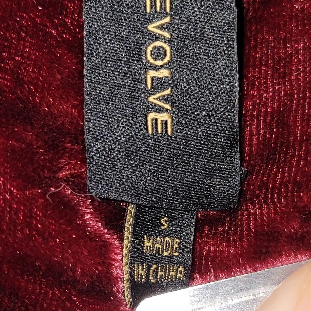 Revolve House of Harlow 1960 Chloe Boyfriend Burgundy Velvet Blazer Jacket - Picture 14 of 15